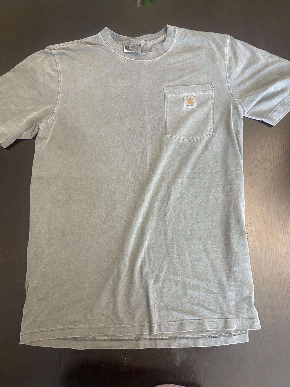 Carhartt Men’s Short-Sleeve Pocket Tee in Light Gray/black ish